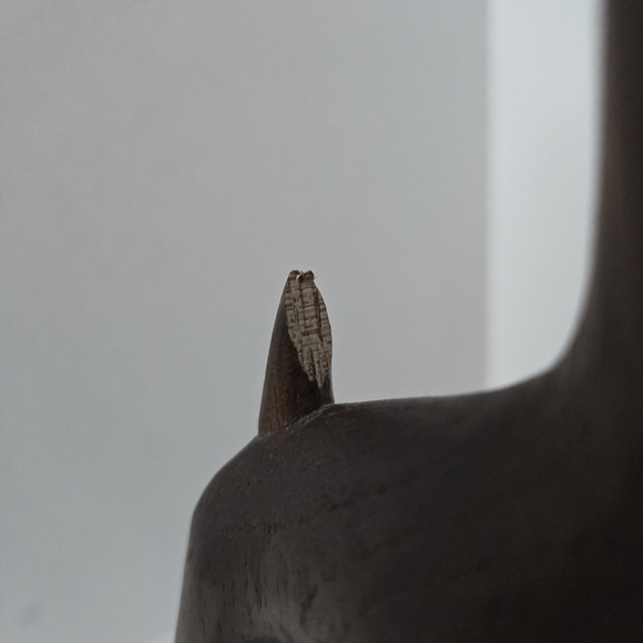 Hand-Carved Brown Wooden Dog Figurine - Decorative Pet Sculpture - Picture 8 of 8